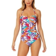 Anne Cole womens Twist Front Shirred Bandeau One-Piece, 6